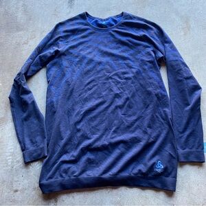 ODLO Women's Long Sleeve Athletic Base Layer Top Navy